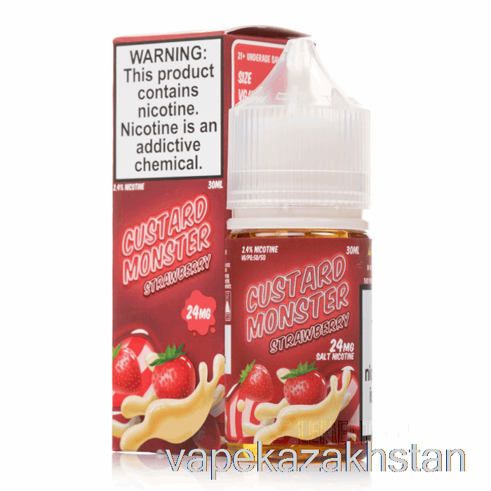 Vape Kazakhstan Strawberry - Custard Monster Salts - 30mL 24mg